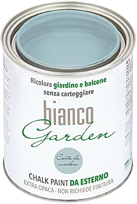 biancoShabby® Chalk Paint Carta da Zucchero - Pintura especial para exteriores - BiancoGarden - Restaura el jardín y el balcón sin pintar y sin acabado (1 litro)
