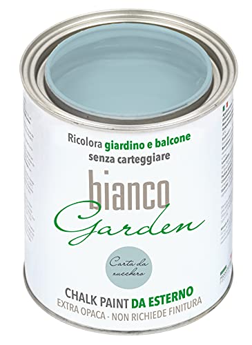 CHALK PAINT DA ESTERNO biancoGarden Carta da Zucchero - Ricolora giardino e balcone SENZA CARTEGGIARE e SENZA FINITURA (1 Litro)