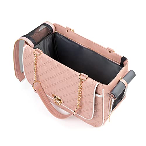 Minsong SM28 Fashion Pet Carrier Dogs Cat Small Animals Purse Bag, Leather Pet Carriers Dog Puppy Kitten Tote Travel Handbag Tsa Airline-Approved thumb #4