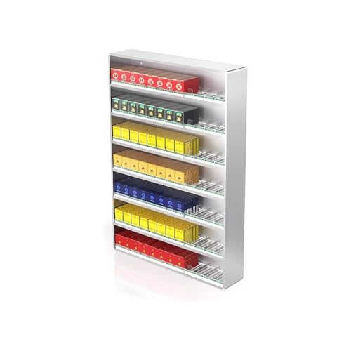 Présentoir à cigarettes automatique avec poussoir fluide pour un réassort mural net
