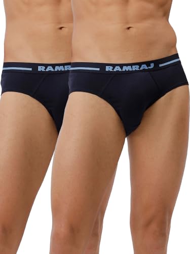 Image of RAMRAJ COTTON Men 100% Combed Cotton Outer Elastic Briefs (Pack of 2)