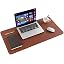 ARNTY Tapis De Bureau En Cuir Sous Main Étanché Grand Tapis De Souris Rose & Gris 60x35cm - Ultra Mince Protection Bureau Maison