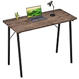 Computer Desk 40 Inch Kids Writing Desk for Small Spaces Students Study Table Home Office Wood Work Desk for Corner Bedroom Modern Portable Laptop Desk for School PC Gaming, Walnut Brown