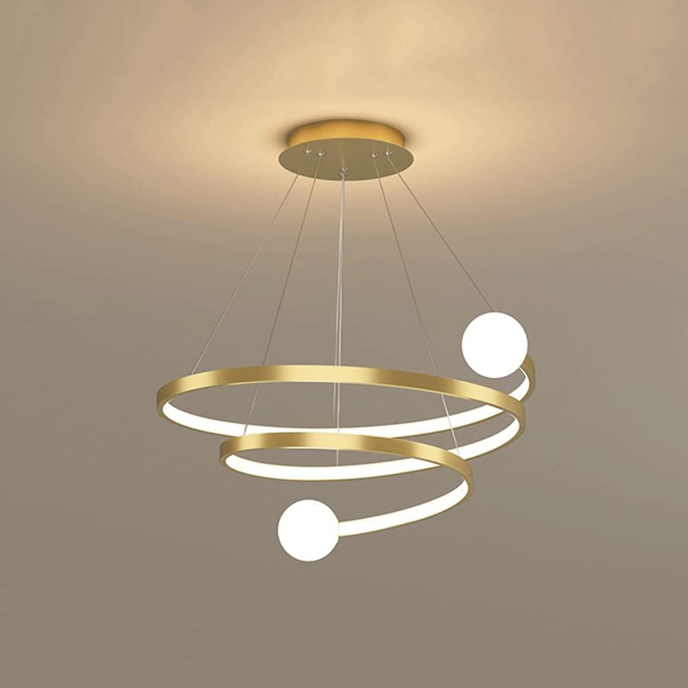 HYJAUSXB Modern LED Chandelier Pendant Light Fixture, Aluminum with Remote Control, Dimmable Hanging Lighting,for Living Room
