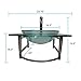 Renovators Supply Haiku Glass Wall Mount Bathroom Sink 23 3/4 Inches Clear Tempered Glass Round Console Sink With Chrome Faucet, Pop Up Drain And Towel Bar