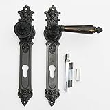 PZ 92mm Haustür Türbeschlag Gründerzeit Engel & Teufel Gusseisen #5a-1-GHN