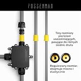 IP68 Wodoszczelna puszka rozgałęźna 3-drożna, czarna, puszka rozdzielcza natynkowa z materiału PC, złącze kablowe Ø3-8/9-14mm do oświetlenia ogrodowego, instalacji podziemnej, elektroinstalacji