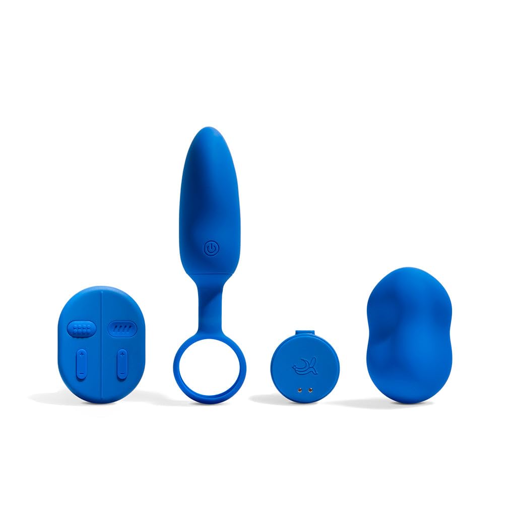 Platanomelón - Vibrador para Parejas, 4 Velocidades y 4 Modos Con Mando a Distancia, Discreto, Impermeable y Recargable - Mobi Azul