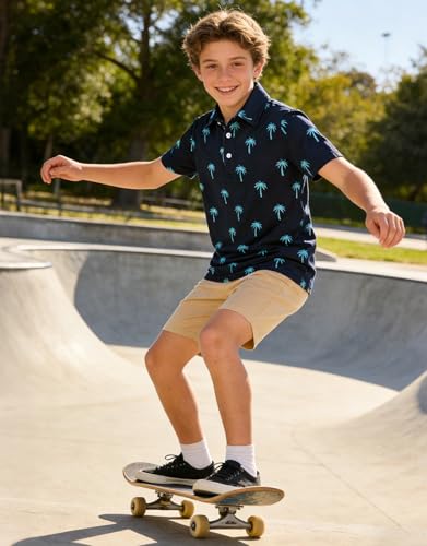 Cuddomper Boys Hawaiian Polo Golf Shirt Clothes Palm 13-14 Years - image 5