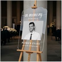 Personalized In Memory Of The Life Funeral Sign With Photo Paper