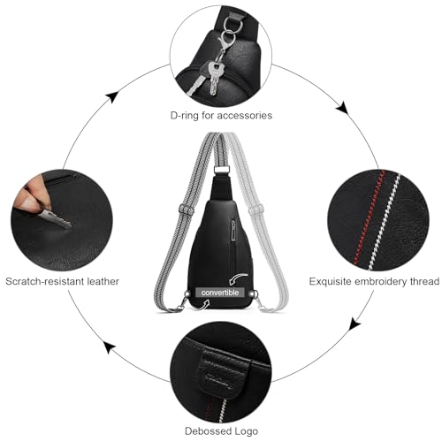 Image of cakang Womens Sling Bag Crossbody Bags for Women Vegan Leather Sling Backpack Daypack Fanny Pack Crossbody Purse Travel