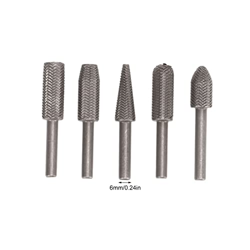Juego de 5 fresas de carburo de tungsteno 6mm miniatura 4
