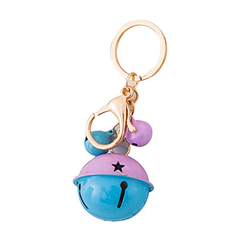 Preisvergleich Produktbild Bangle009 Schlüsselanhänger, zweifarbig, Glocke, Geldbörse, Rucksack, Anhänger, Autoschlüssel, Schlüsselanhänger, Geschenk Lila + Blau