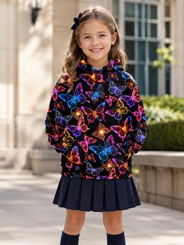 Image of uideazone Teen Girl Sweatshirt Hoody Hoodies Hooded Pullover with Pockets 4-14 Years