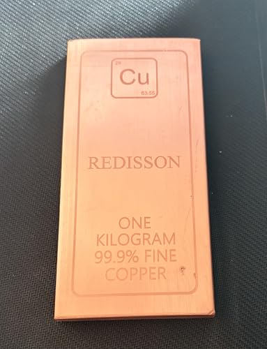 Image of 1 Kilogram 99.9% Pure Copper Bar by REDISSON Metals (Delivering Quality Metal Since 2008)- Industrial grade bullion ideal for industrial use, collectors, investors and metal enthusiasts seeking high-purity copper with reliable quality and durability.