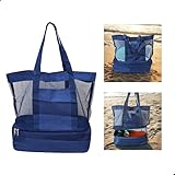 Bolsa de Praia Piscina Academia Piqueniques Com Compartimento Térmico (Azul Marinho)
