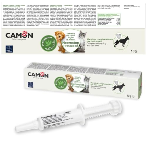 CAMON | Neemstop Schmackhafte Paste für Hunde und Katzen, Fördert eine gesunde Verdauung, Unterstützt das allgemeine Wohlbefinden, 10 g