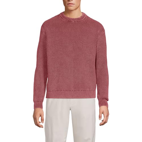 Lands' End Men's Long Sleeve Garment Dyed Sweater