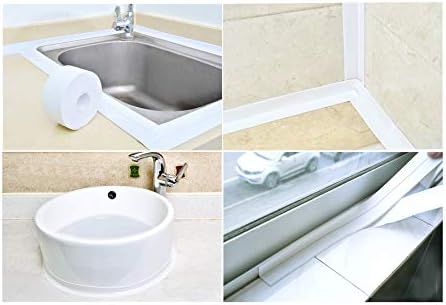 Self Adhesive Caulk Strip - Waterproof Sealant Caulking Tape Trim Sealer for Bathtub, Sink, Toilet etc, White, 1 Pack