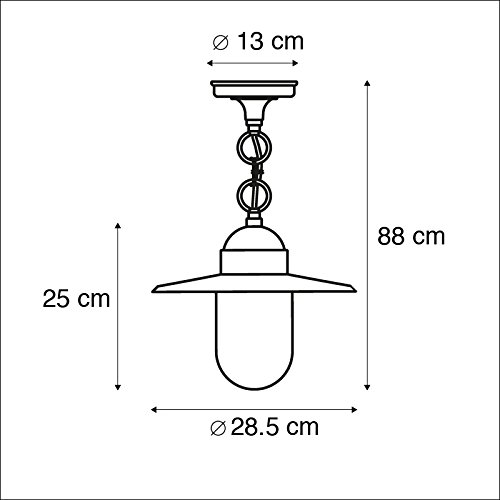 Qazqa kansas - Suspension - 1 lumière - H 900 mm - Gris foncé - Rustique - éclairage extérieur