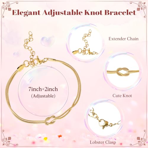 Bridesmaid Proposal Gifts Set - Bridesmaid Knot Bracelet Adjustable Snake Chain Bracelet Bridesmaid Proposal Gift Bridal Party Favors Gifts2