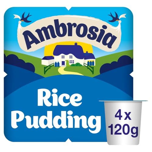 Ambrosia Rice Pudding Dessert Pots Original Recipe Creamy Ready-to-Eat Dessert 4 Pots x 120 g (Pack of 1)