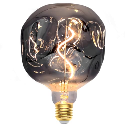 Bombilla Edison Vintage E27, E27 LED Vintage Regulable 3W Lámpara LED Retro Bombilla Decorativa Antigua Ideal para Nostalgia y Iluminación Retro en el Hogar Café Bar - 125mm - Gris