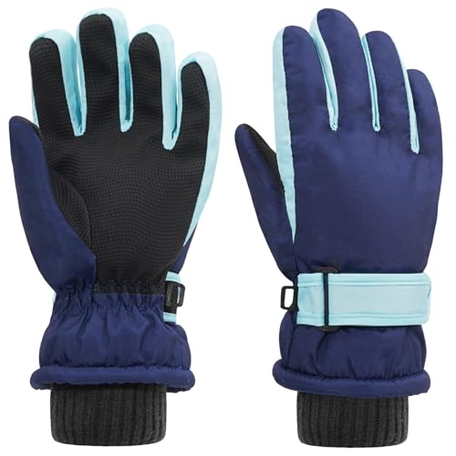 Aywyl Kids Children Ski Gloves Waterproof Winter Warm Gloves for Snowboarding (2025Bule, 4-6 Years Old)