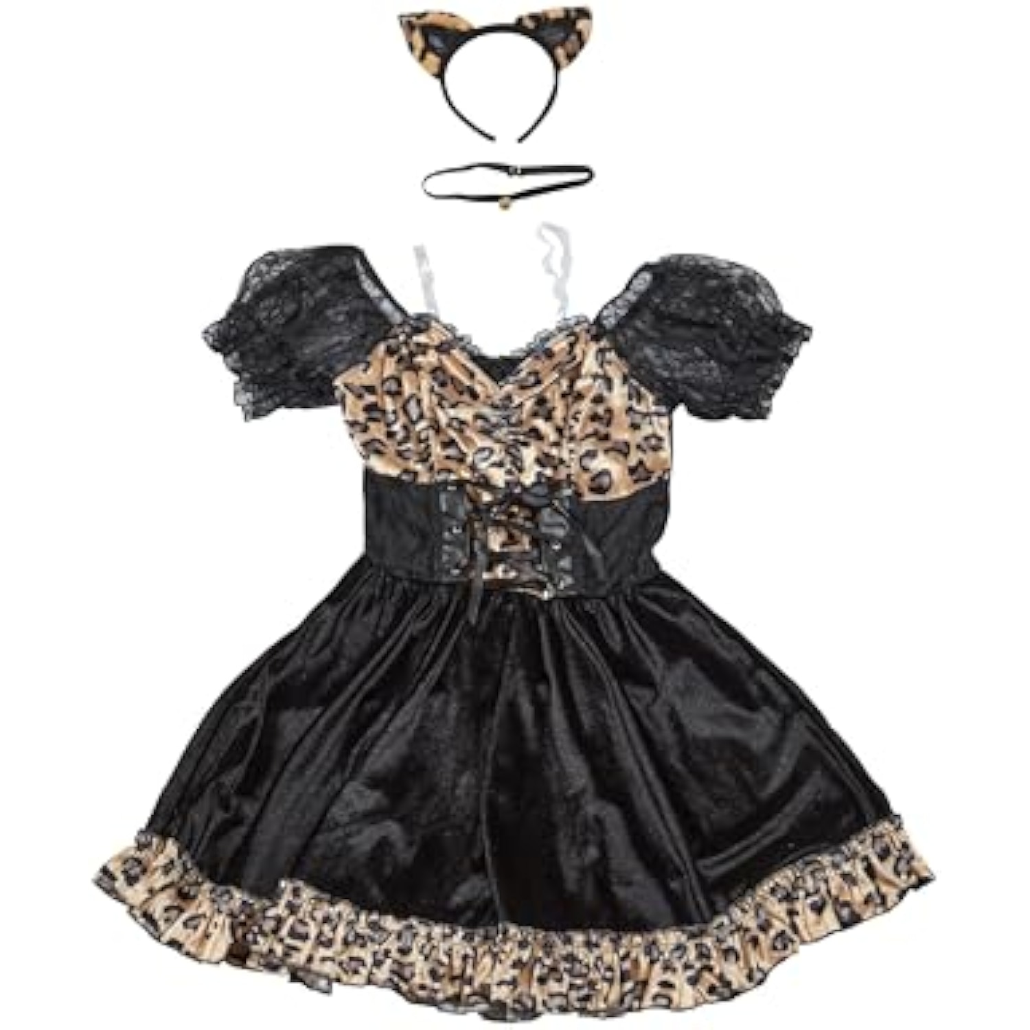 クリアストーン(Clearstone) GLOWHOLIC コスプレ ハロウィン コルセットレオパード レディース ブラウン 詳細画像3