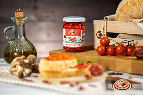 Moretti® Italienische Pepper Hot-Sauce Chilisauce (180g) | Natürlich | Aus Kalabrischem Peperoncino | GVO-Frei | Hergestellt in Kalabrien