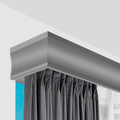 Generisch 3-in-1-Gardinenschienensystem – Verstellbare Doppelgardinenstange mit dekorativer Blende, individuelle Längenanpassung für vielseitige Fensterdekorationen, einfache Montage