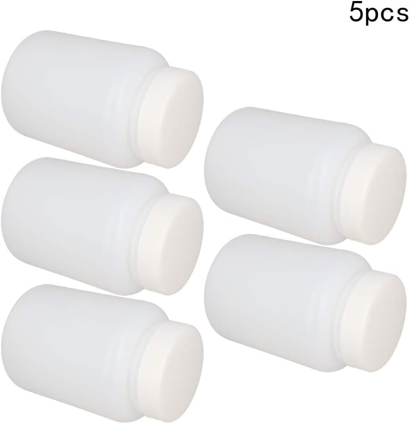 Bettomshin 5Pcs 500ml PE Plastic(Food Grade) Bottles, Wide Mouth Lab Reagent Bottle, Liquid/Solid Sample Seal Sample Storage Container with Graduated Scale : Everything Else