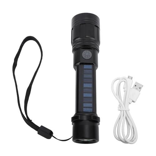 Lampe de poche LED zoomable Pilipane rechargeable USB avec boussole intégrée