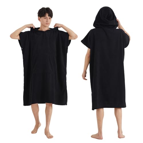 [WULFUL] お着替えポンチョ サーフポンチョ メンズ レディース タオル サーフィンポンチョ サウナポンチョ 着替えタオル サウナポンチョ 速乾吸水 防寒 ポケット付き お風呂上がり 男女兼用 大きい 部屋着