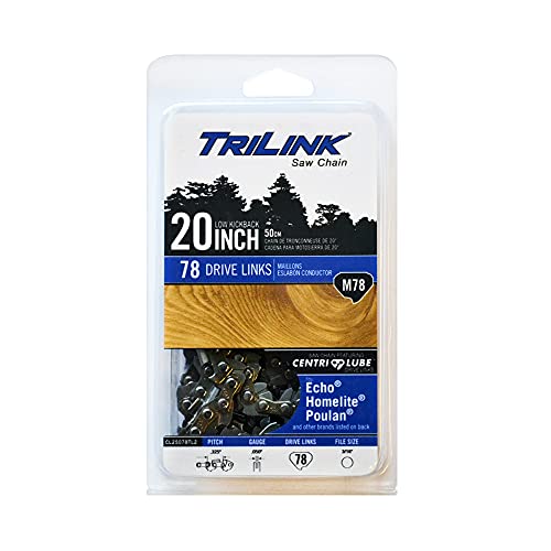 TRILINK .325 LP .050 Gauge 78 Drive Links Chainsaw Chain Compatible with/Replacement for Redmax G390, G450AVS, G455AVS, G5000, G5000AVS, Tanaka ECV4501, ECS-4000, ECS-4000B H78-20BPX Chain Chainsaws
