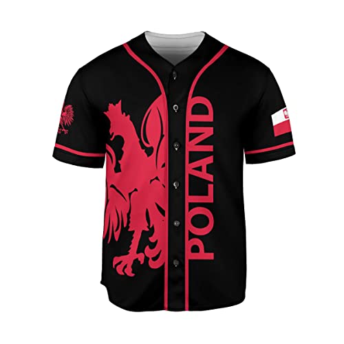Leprints Personalized Polska Baseball Jersey, Poland Coat of Arms Lion Baseball Jersey for Men Women Polska Flag Jersey miniatura 2