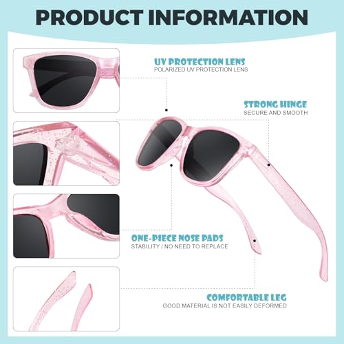 Image of Kids Polarized Sunglasses for Girls Boys UV400 Protection Classic Fashion sun Glasses Lightweight Material Age 3-10
