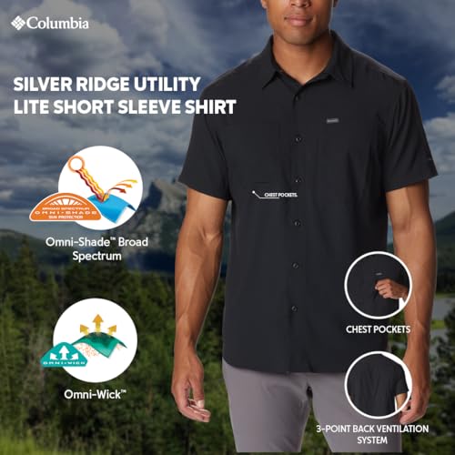 Image of Columbia Men Polyester Loose Omni-Shade Ridge Utility Lite Hiking and Trekking Short Sleeve Shirt