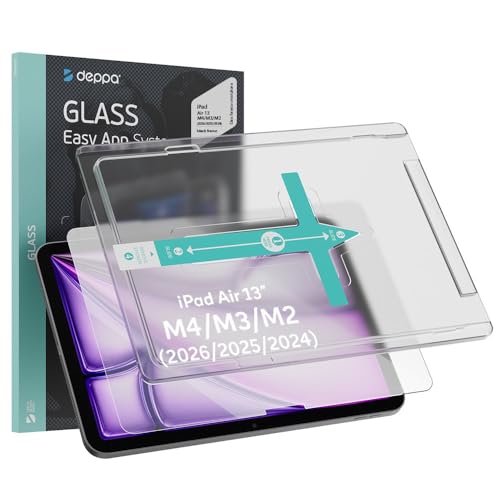 Deppa Protector de Pantalla para iPad Air 13' M4/M3/M2 (2026/2025/2024, 7ª/6ª Generación) con Kit de Instalación Fácil – Compatible con Face ID y Apple Pencil, Anti-Reflejos, Resistente a Arañazos