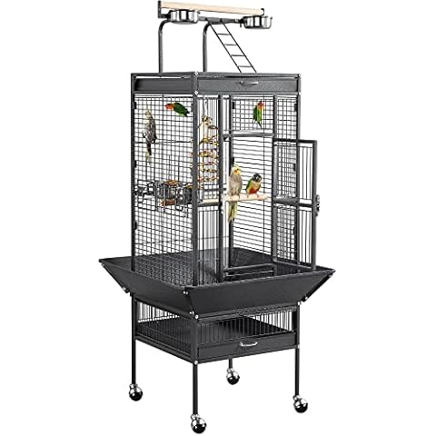 Yaheetech Large Bird Cage with Rolling Wheels Cover