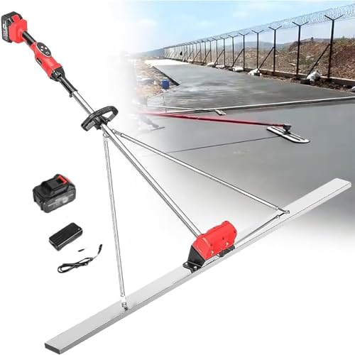 ZXINXIN Utensile Vibrante per Finitura in calcestruzzo per massetto Elettrico Senza Fili con Piastra in Acciaio Inossidabile, massetto di Finitura in calcestruzzo, 1 Batteria