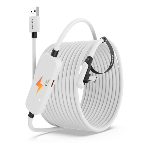 Syntech Cavo Link di ricarica 6 m per Oculus/Meta Quest 3/3S e Quest 2/Pro Link PC/SteamVR, USB-A a USB-C