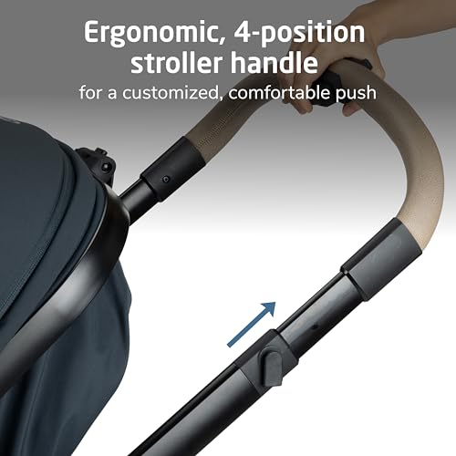 Maxi-COSI Zelia Pro 5-in-1 Travel System with Mico Pro Infant Car Seat, Baby Stroller Combo, Reversible Seat, Large Wheels, Adjustable Handle, Newborn to Toddler, Lightweight, Seascape - Thumbnail 7