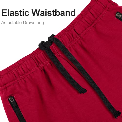 Image of BIG ELEPHANT Boys Cotton Athletic Shorts with Zipper Pockets & Drawstring