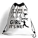 GXJGWSQ Lightweight Drawstring Sport Bag, Martial Arts Bag - Hi I'm the Karate Girl, Karate Practical Drawstring Backpack, Quick-drying and Moisture-proof Cinch Bags for Gym, Sports, Training 084