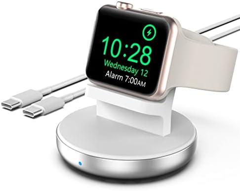 Boaraino Smart Watch Charger Dock Compatible with pple Watch Series 7/6/SE/5/4/3 - Magnetic Watch Charging Docks - Portable Watch Charger Stand with USB C to USB C Cable