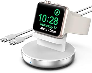 Boaraino Smart Watch Charger Dock Compatible with pple Watch Series 7/6/SE/5/4/3 - Magnetic Watch Charging Docks - Portable Watch Charger Stand with USB C to USB C Cable