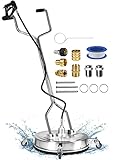 MEKOH Pressure Washer Surface Cleaner 22'', 4500PSI Stainless Steel Surface Cleaner Attachment with