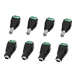 JZK 8 PCS 5.5mm x 2.1mm DC power adaptor connector, male and female screw terminal connector, DC plug and jack adapter for CCTV security camera, LED strip light, router (4 female + 4 male)