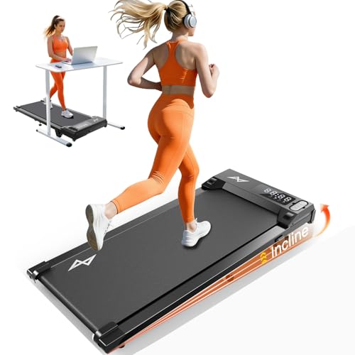 Image of AXV Treadmills Walking pad with Incline Under Desk Treadmill for Home, Portable Slim Compact Treadmill Walk Running Machine with Adjustable Speed,Remote Control, LED Display